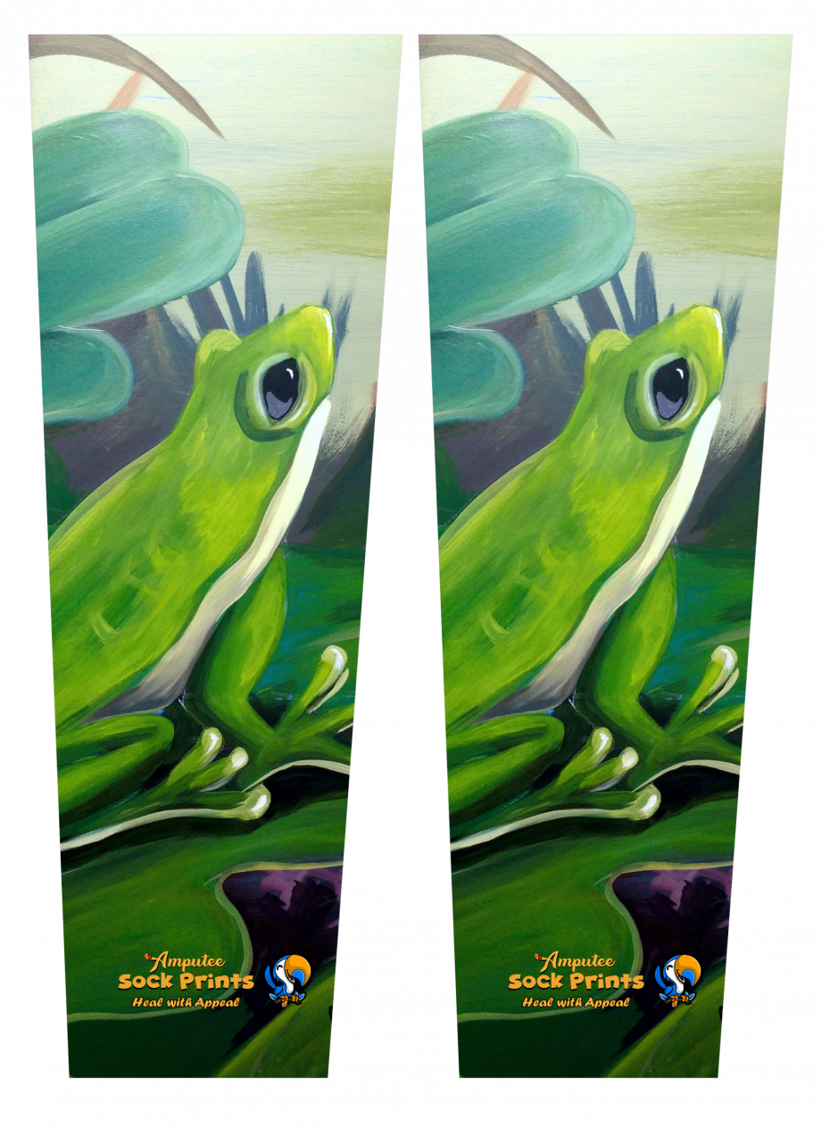 Green Frog on lily pad SLEEVE PAIR