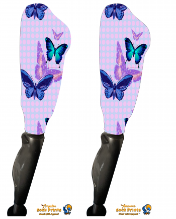 Butterflies Blue and Purple Pattern V1 BOOT PAIR