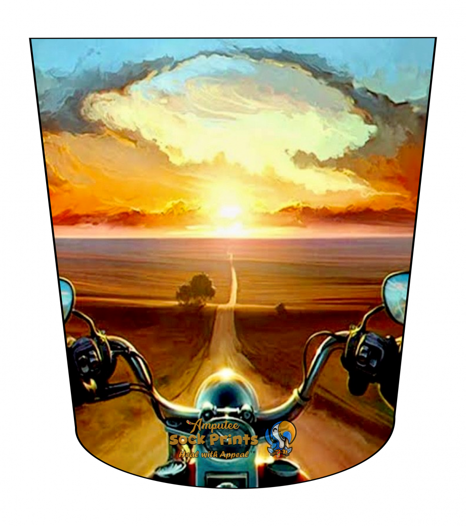 Motorcycle rider sunset view V1 mockup