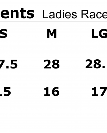 Size Chart Ladies Racerback Tank Top