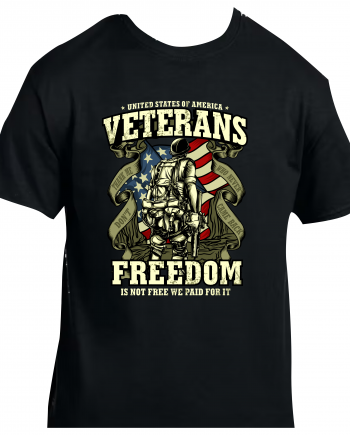Veterans Freedom V1 Tshirt BLK Mockup