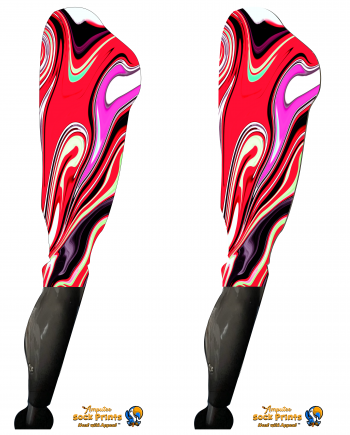 Abstract RedPink swirls V1 BOOT PAIR