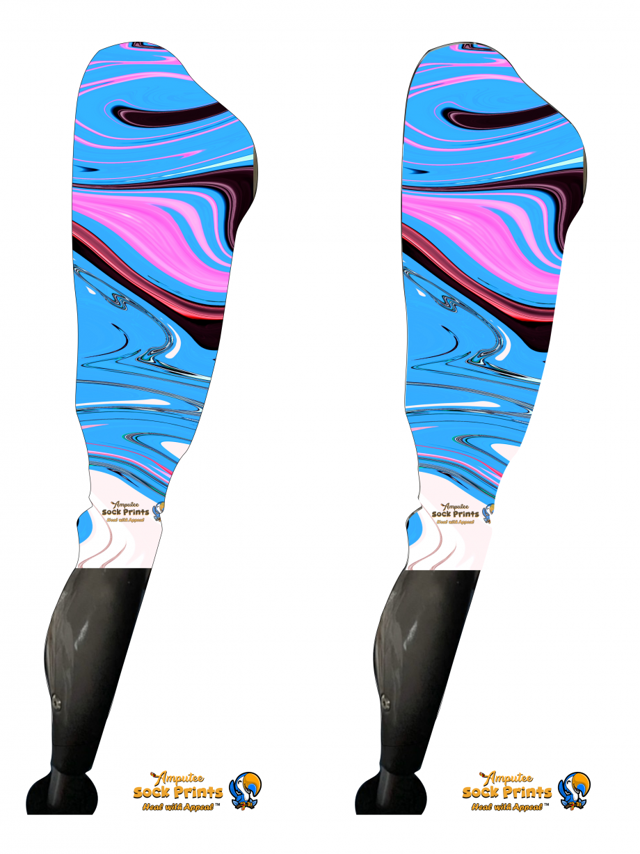 Abstract blue swirls v1 BOOT PAIR