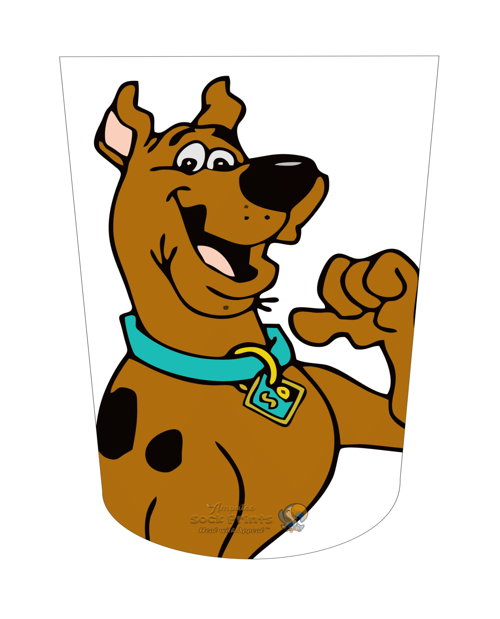 amputee sock above the knee sock scooby art